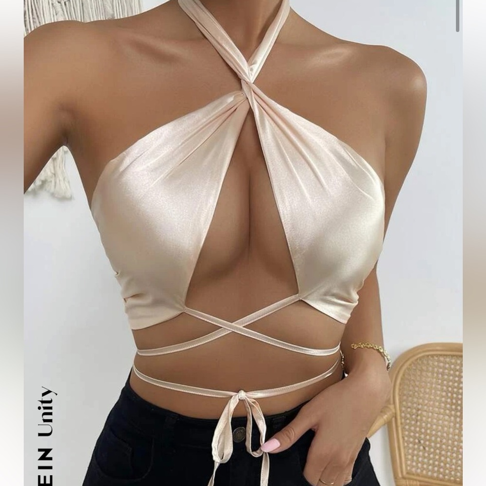 Silky tie tank top